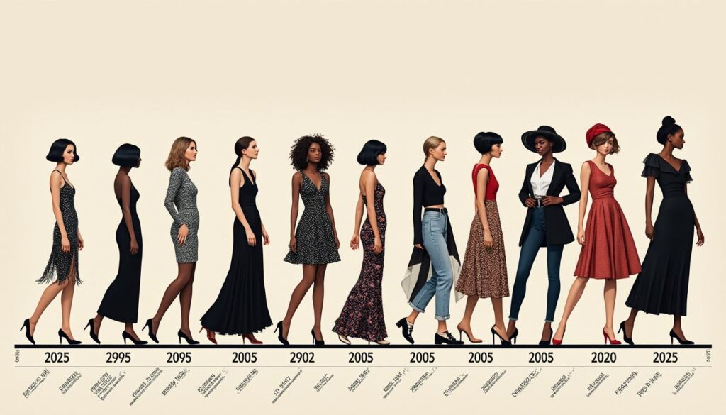 découvrez l'évolution fascinante de la mode féminine de 1925 à 2025, retraçant un siècle de tendances, styles et influences qui ont marqué chaque décennie.