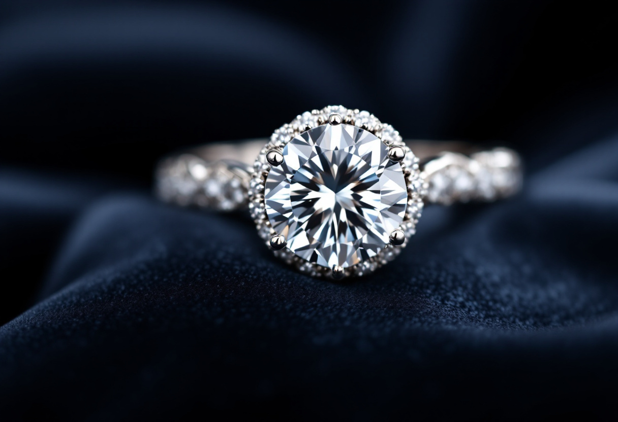 Alliance sertie d'un diamant en or blanc